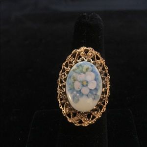 Vintage Hand-painted Floral Ring